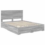 vidaXL Cadre de lit Gris Sonoma 150 x 200 cm Bois d'ingénierie