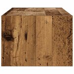 vidaXL Meuble TV avec lumières LED vieux bois 100X35 5x25 cm