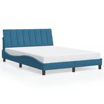 vidaXL Cadre de lit sans matelas Hanko bleu 140x190 cm velours