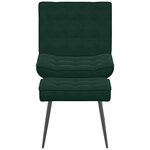 vidaXL Chaise de relaxation avec tabouret Vert foncé Velours
