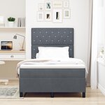 Lit Box Spring vidaXL avec Matelas Gris Foncé 120x200 cm Velours