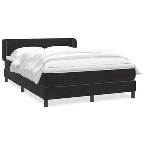 vidaXL Sommier à lattes de lit avec matelas noir 160x210 cm velours