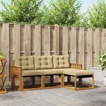 vidaXL Ensemble de canapés d'extérieur 4 Pièces Naturel et Beige