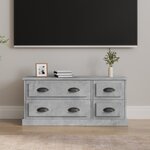 vidaXL Meuble TV gris béton 100x35 5x45 cm bois d'ingénierie