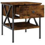 vidaXL Tables de chevet 2 Pièces chêne fumé 40x42x45 cm bois d’ingénierie