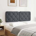vidaXL Coussin de tête de lit gris foncé 140 cm velours