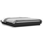 vidaXL Cadre de lit avec lumières LED noir 160x200cm bois d'ingénierie