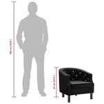 vidaXL Fauteuil noir velours