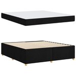 vidaXL Cadre de lit avec matelas Noir 180 x 200 cm tissu