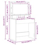 Coiffeuse vidaXL avec lumières LED en Chêne Sonoma 79x41x135 cm