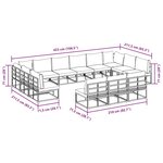 vidaXL Ensemble de canapé de jardin avec coussin 13 Pièces Noir Aluminium