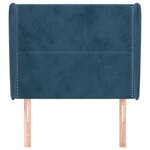 vidaXL Tête de lit avec oreilles Bleu foncé 83x23x118/128 cm Velours