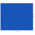 Vidaxl tapis de tente 250x300 cm bleu