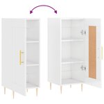 vidaXL Buffet Blanc brillant 34 5x34x90 cm Bois d'ingénierie