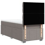 vidaXL Sommier à lattes de lit avec matelas Taupe 90x200 cm Tissu