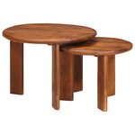 vidaXL Tables basses gigognes 2 Pièces Marron miel Bois de mangue massif
