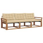 vidaXL Ensemble de canapés d'extérieur 3 pc Naturel et Beige
