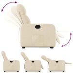 vidaXL Fauteuil inclinable Crème Tissu