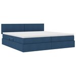 vidaXL Lit avec rangement et matelas avec matelas Bleu 200 x 200 cm
