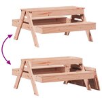 vidaXL Table de pique-nique et bac à sable enfants bois massif douglas