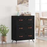 vidaXL Commode Chêne Noir 69 5 x 34 x 90 cm Bois d’ingénierie
