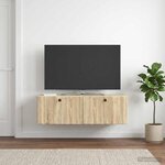 vidaXL Meuble TV mural 98 x 41 x 30 cm Chêne Sonoma Bois d'ingénierie