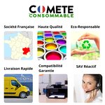COMETE - 301 - 2 Cartouches d'encre Compatibles HP - Sans puce - Marque française