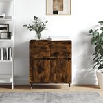 vidaXL Buffet Chêne fumé 60x35x70 cm Bois d'ingénierie