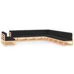 vidaXL Salon de jardin 11 Pièces avec coussins anthracite Pin massif