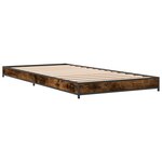vidaXL Cadre de lit chêne fumé 90x200 cm bois d'ingénierie et métal