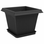 vidaXL Pots de plantes 24 Pièces Noir 33 x 33 x 26 cm Plastique