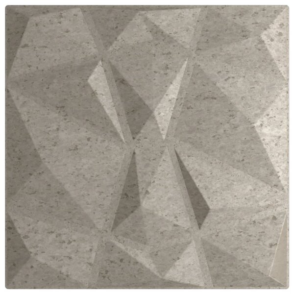 vidaXL Panneaux muraux 24 Pièces gris béton 50x50 cm XPS 6 m² losange