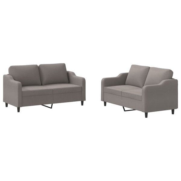 vidaXL Ensemble de canapés 2 Pièces avec coussins Taupe Tissu