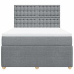 vidaXL Sommier à lattes de lit avec matelas Gris clair 160x200cm Tissu