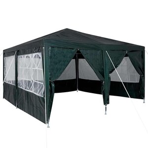 vidaXL Tente de fête Vert et blanc 400 x 400 x 266 cm