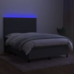 vidaXL Sommier à lattes de lit et matelas et LED Gris foncé 140x190 cm