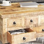 vidaXL Table basse Bois de manguier brut 70 x 70 x 40 cm