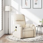 vidaXL Fauteuil inclinable de massage beige tissu microfibre