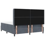vidaXL Lit à ressorts avec tête de lit Gris foncé 180 x 200 cm Velours