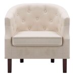 vidaXL Fauteuil beige tissu