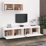 vidaXL Meubles TV 3 Pièces Blanc Bois massif de pin