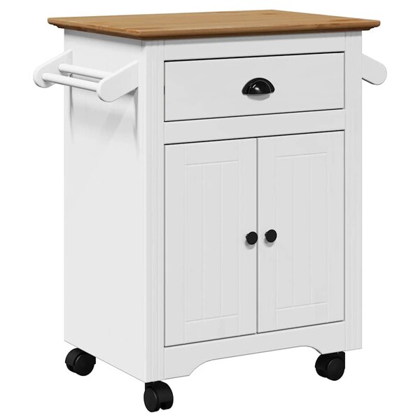 VidaXL Chariot de cuisine BODO blanc et marron 72x45x80 cm