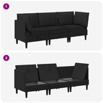 vidaXL Ensemble de meubles pour le salon 3 Pièces Noir Tissu