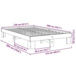 vidaXL Cadre de lit sans matelas 120x200 cm bois massif de chêne