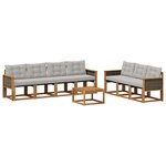 vidaXL Ensemble de canapés d'extérieur 8 Pièces Naturel et gris clair