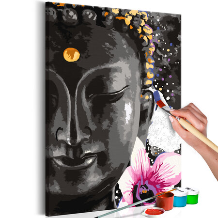 Tableau à peindre par soi-même - buddha and flower l x h en cm 40x60
