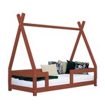 Lit cabane enfant NAKANA 80 x 180 rouge brique