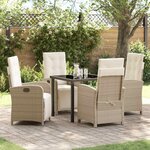vidaXL Ensemble de salle à manger pour jardin 5 Pièces Beige polyrotin