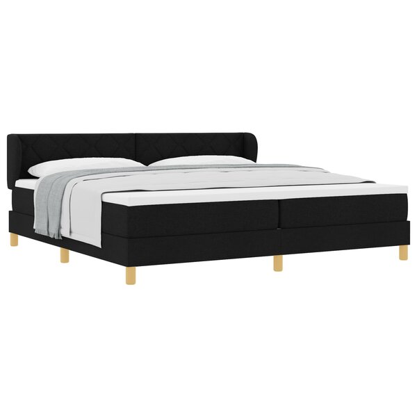 Lit box spring vidaXL avec matelas - Noir  200x200 cm  Tissu