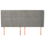 vidaXL Tête de lit avec oreilles Gris clair 203x23x118/128 cm Velours